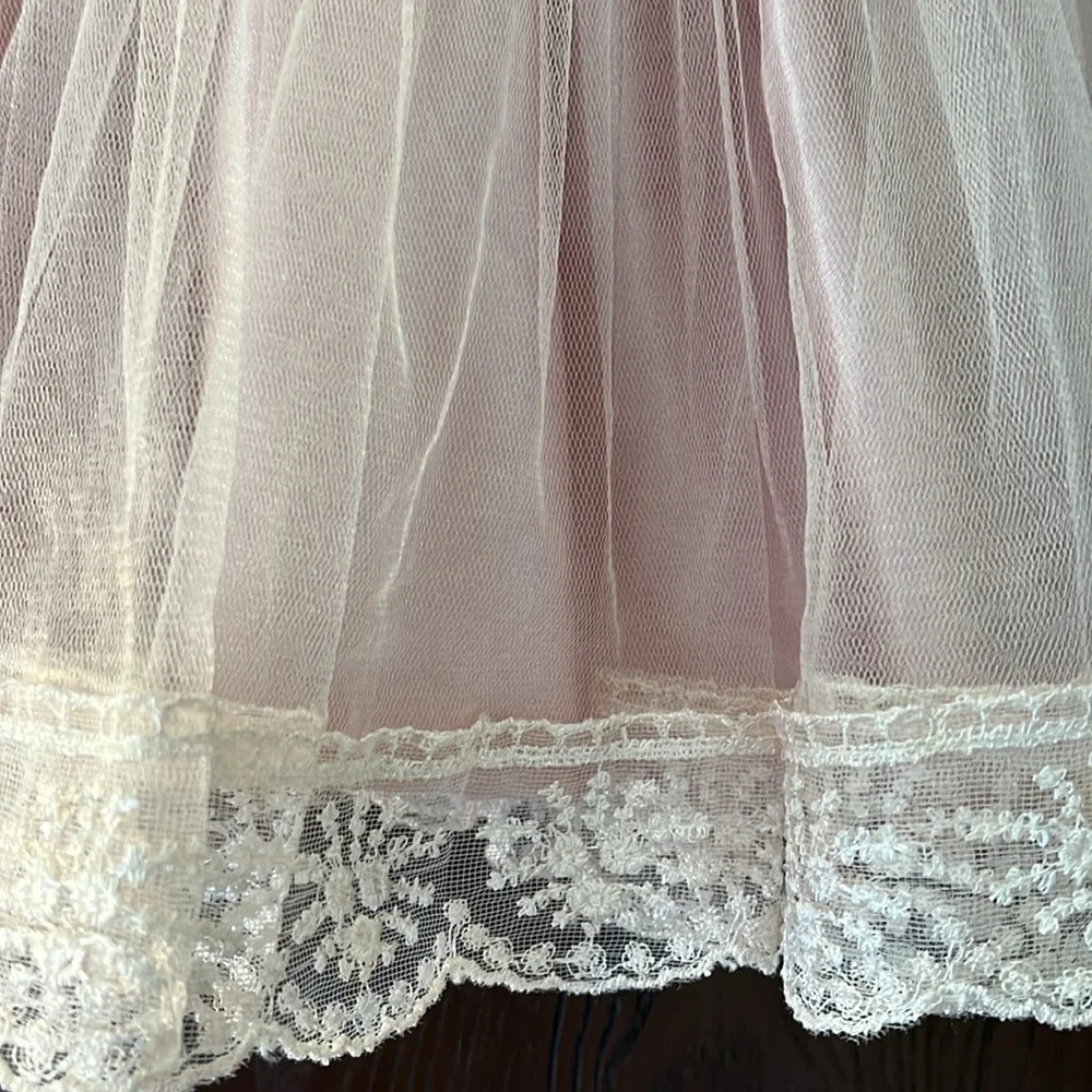 Tedi-Mod baby’s dressy sleeveless dress. Mauve with mauve lace overlay. 12 month